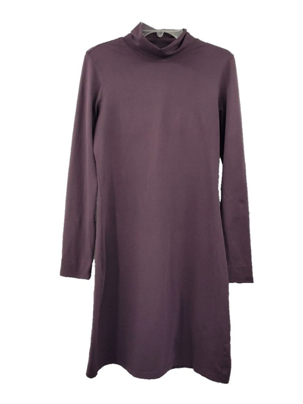 Title Nine Getaway Dress Sz M Purple Mock Neck Long Sleeve Stretch Hidden Pocket